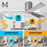 Irene.3H 42"W 3 Blade Brushed Nickel Paddle Fan w/ Barn Wood Tone Blad