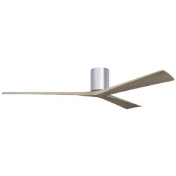Irene.3H 42"W 3 Blade Brushed Nickel Paddle Fan w/ Gray Ash Tone Blade