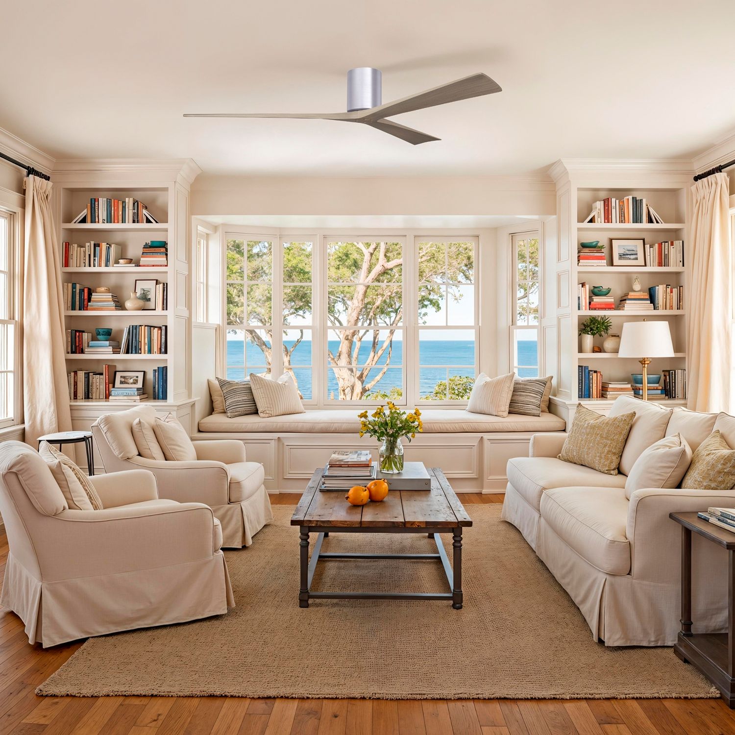 Image 5 Irene.3H 42"W 3 Blade Brushed Nickel Paddle Fan w/ Gray Ash Tone Blade more views