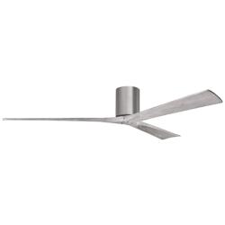 Irene.3H 42"W 3 Blade Brushed Pewter Paddle Fan w/ Barn Wood Tone Blad