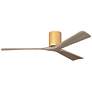 1_Irene.3H 42"W 3 Blade Light Maple Paddle Fan w/ Gray Ash Tone Blades