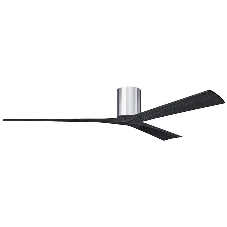 Image 1 Irene.3H 42"W 3 Blade Polished Chrome Paddle Fan w/ Matte Black Blades