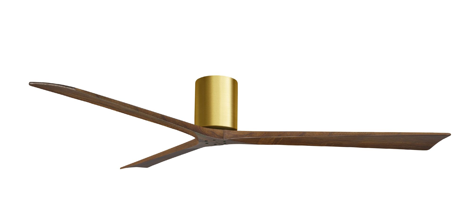 Image 2 Irene.3H 48"W 3 Blade Brushed Brass Paddle Fan w/ Walnut Tone Blades more views