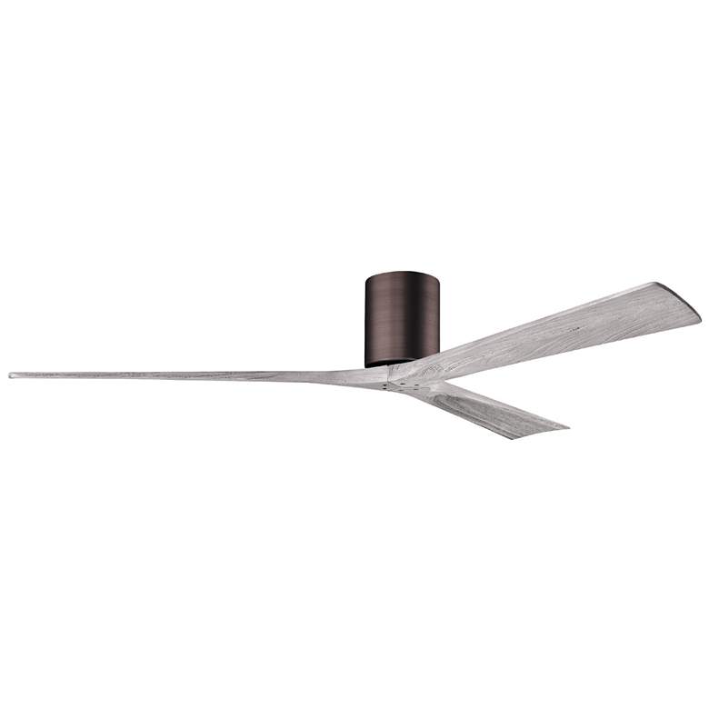 Image 1 Irene.3H 48"W 3 Blade Brushed Bronze Paddle Fan w/ Barn Wood Tone Blad