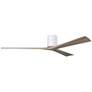 1_Irene.3H 48"W 3 Blade Gloss White Paddle Fan w/ Gray Ash Tone Blades
