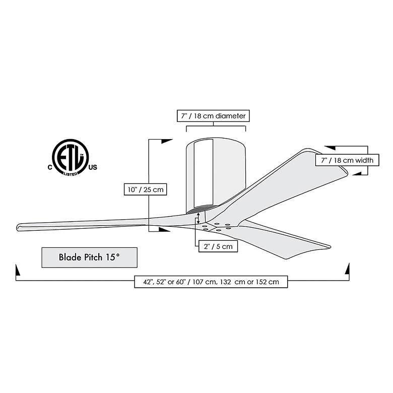 Image 7 Irene.3H 48"W 3 Blade Gloss White Paddle Fan w/ Gray Ash Tone Blades more views