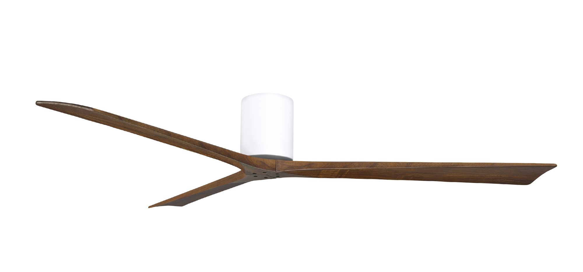 Image 2 Irene.3H 48"W 3 Blade Gloss White Paddle Fan w/ Walnut Tone Blades more views