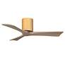 2_Irene.3H 48"W 3 Blade Light Maple Paddle Fan w/ Gray Ash Tone Blades more views