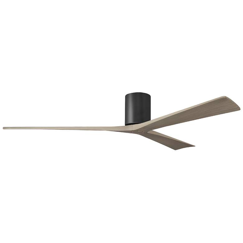 Image 1 Irene.3H 48"W 3 Blade Matte Black Paddle Fan w/ Gray Ash Tone Blades