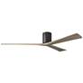 1_Irene.3H 48"W 3 Blade Matte Black Paddle Fan w/ Gray Ash Tone Blades