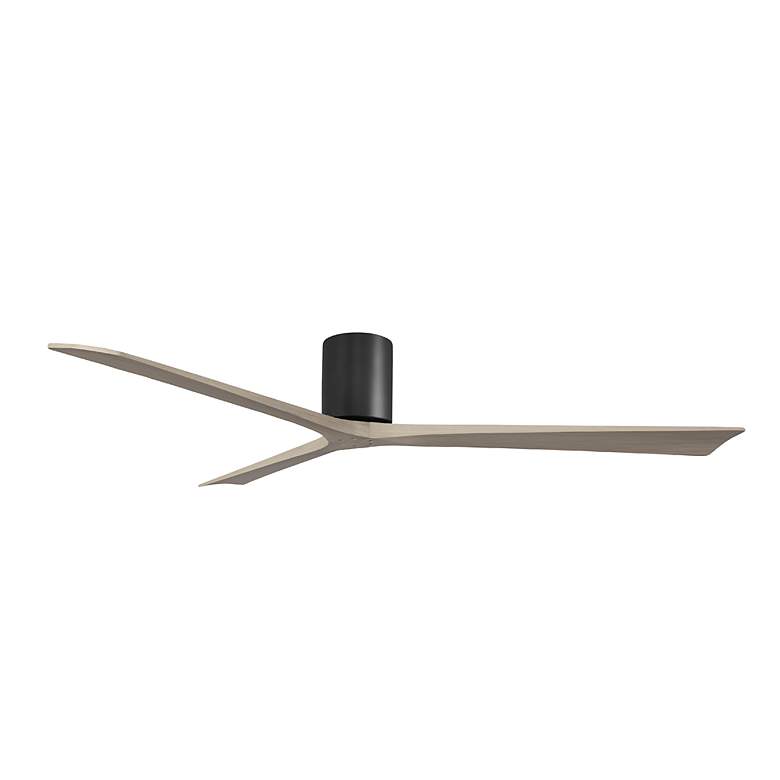 Image 2 Irene.3H 48"W 3 Blade Matte Black Paddle Fan w/ Gray Ash Tone Blades more views