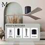 Irene.3H 48"W 3 Blade Matte Black Paddle Fan w/ Gray Ash Tone Blades
