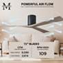 Irene.3H 48"W 3 Blade Matte Black Paddle Fan w/ Gray Ash Tone Blades