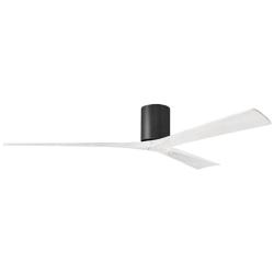 Irene.3H 48"W 3 Blade Matte Black Paddle Fan w/ Matte White Blades