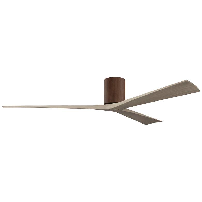 Image 1 Irene.3H 48"W 3 Blade Walnut Paddle Fan w/ Gray Ash Tone Blades