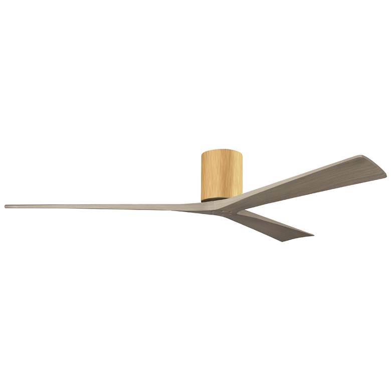 Image 1 Irene.3H 52"W 3 Blade Light Maple Paddle Fan w/ Gray Ash Tone Blades