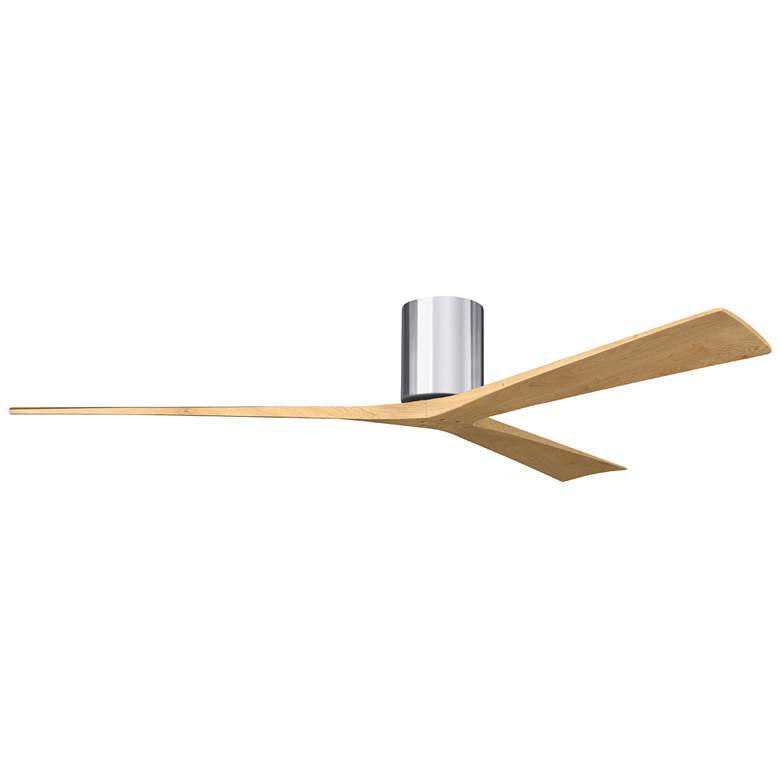 Image 1 Irene.3H 52"W 3 Blade Polished Chrome Paddle Fan w/ Light Maple Blades