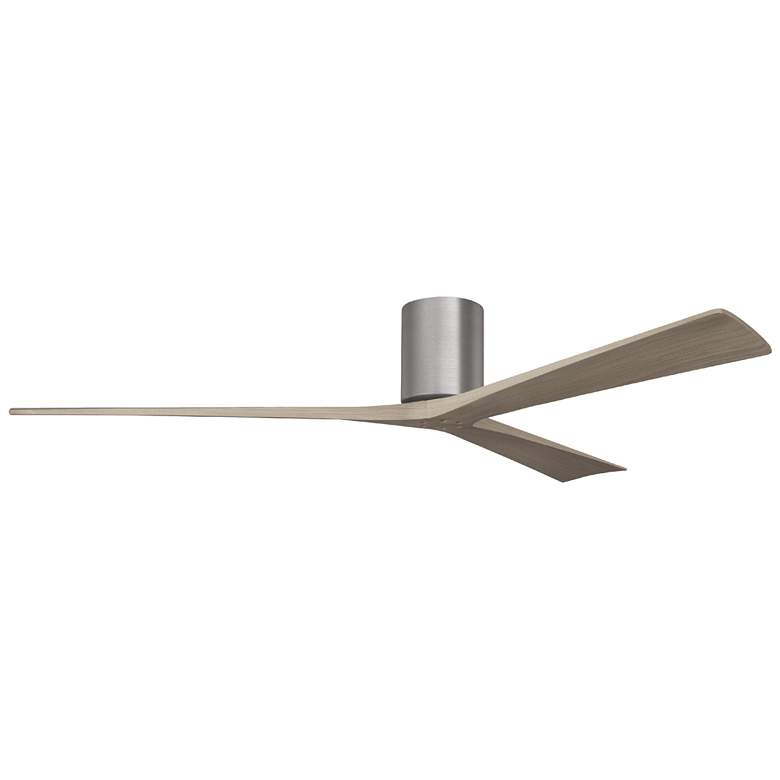 Image 1 Irene.3H 60"W 3 Blade Brushed Pewter Paddle Fan w/ Gray Ash Tone Blade