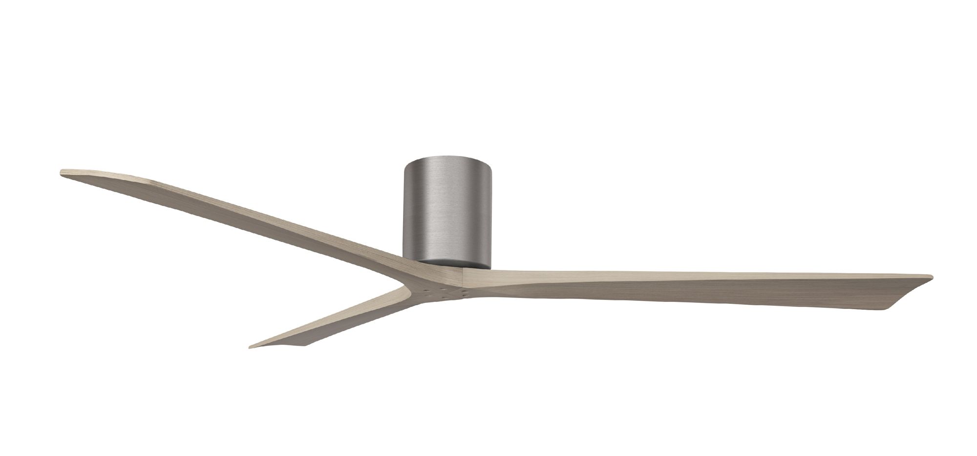 Image 2 Irene.3H 60"W 3 Blade Brushed Pewter Paddle Fan w/ Gray Ash Tone Blade more views