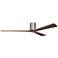 Irene.3H 60"W 3 Blade Brushed Pewter Paddle Fan w/ Walnut Tone Blades