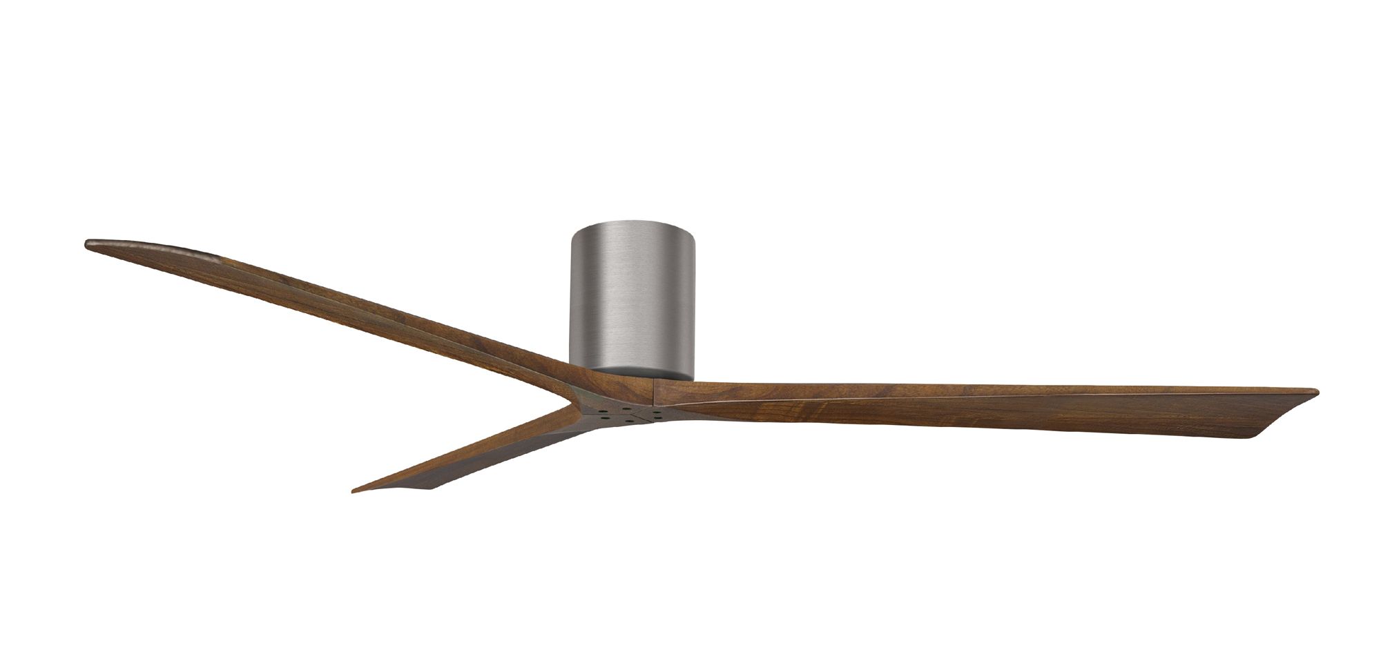 Image 2 Irene.3H 60"W 3 Blade Brushed Pewter Paddle Fan w/ Walnut Tone Blades more views