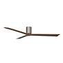 2_Irene.3H 60"W 3 Blade Brushed Pewter Paddle Fan w/ Walnut Tone Blades more views
