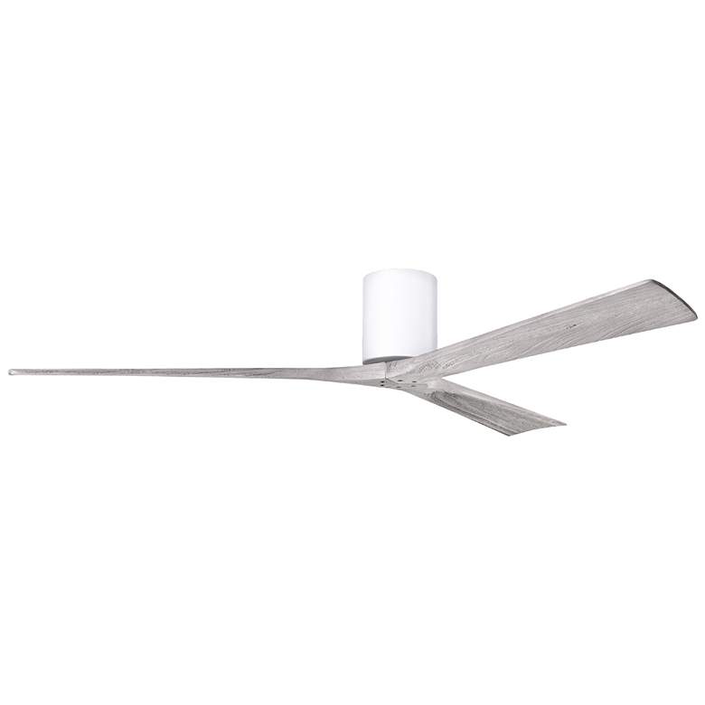 Image 1 Irene.3H 60"W 3 Blade Gloss White Paddle Fan w/ Barn Wood Tone Blades