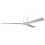 1_Irene.3H 60"W 3 Blade Gloss White Paddle Fan w/ Barn Wood Tone Blades