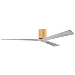 Irene.3H 60"W 3 Blade Light Maple Paddle Fan w/ Barn Wood Tone Blades