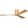1_Irene.3H 60"W 3 Blade Light Maple Paddle Fan w/ Light Maple Blades