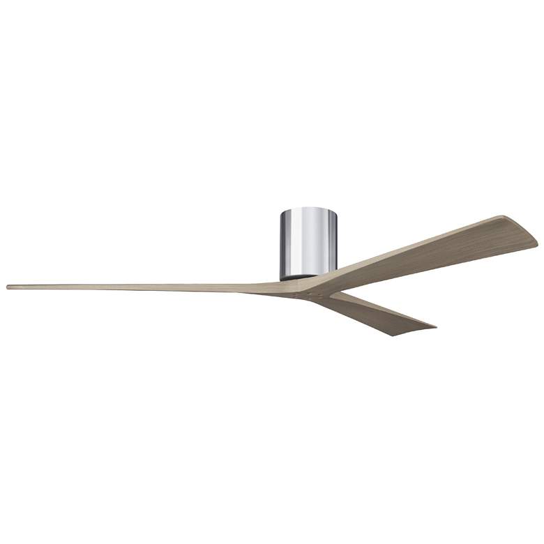 Image 1 Irene.3H 60"W 3 Blade Polished Chrome Paddle Fan w/ Gray Ash Tone Blad