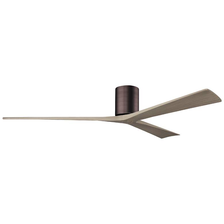 Image 1 Irene.3H 64"W 3 Blade Brushed Bronze Paddle Fan w/ Gray Ash Tone Blade