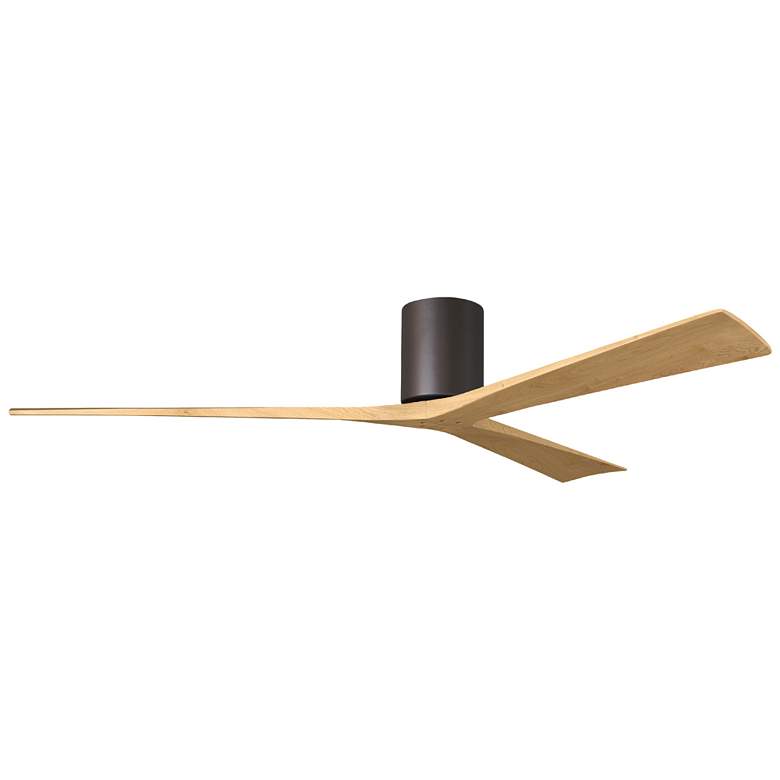 Image 1 Irene.3H 64"W 3 Blade Textured Bronze Paddle Fan w/ Light Maple Blades