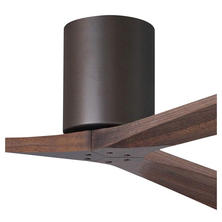 Image 2 Irene.3H 64"W 3 Blade Textured Bronze Paddle Fan w/ Walnut Tone Blades more views