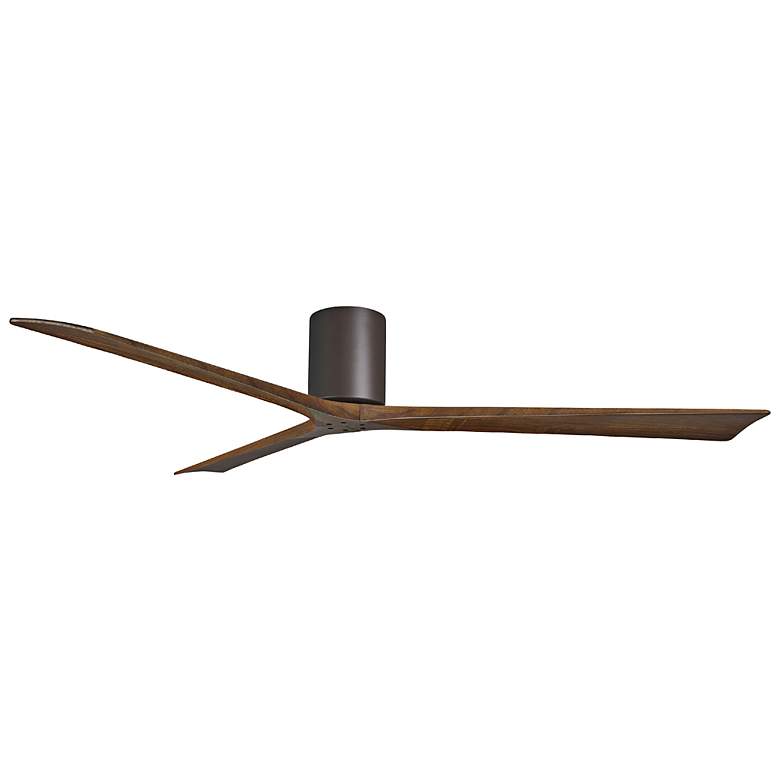Image 3 Irene.3H 64"W 3 Blade Textured Bronze Paddle Fan w/ Walnut Tone Blades more views