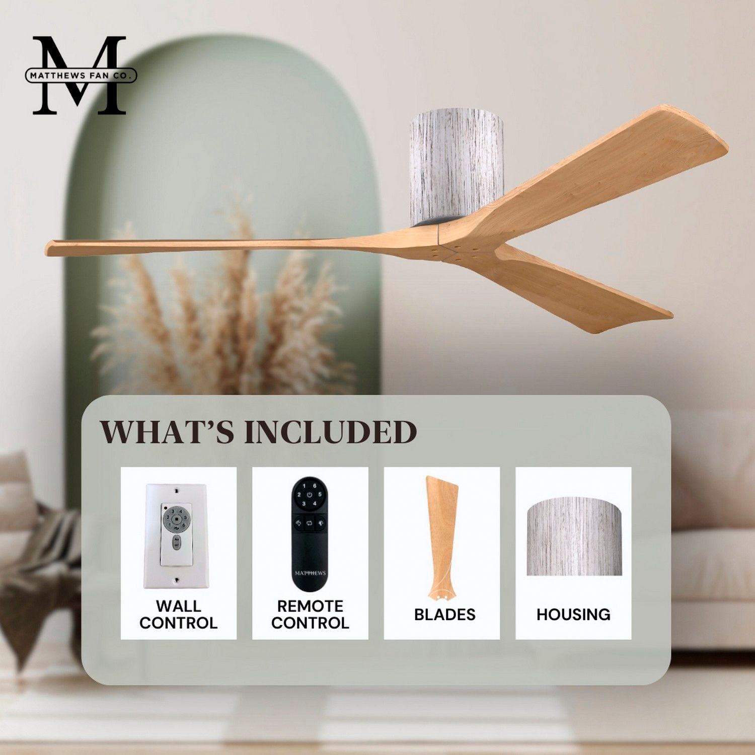 Irene.3H 72"W 3 Blade Barn Wood Paddle Fan w/ Light Maple Blades