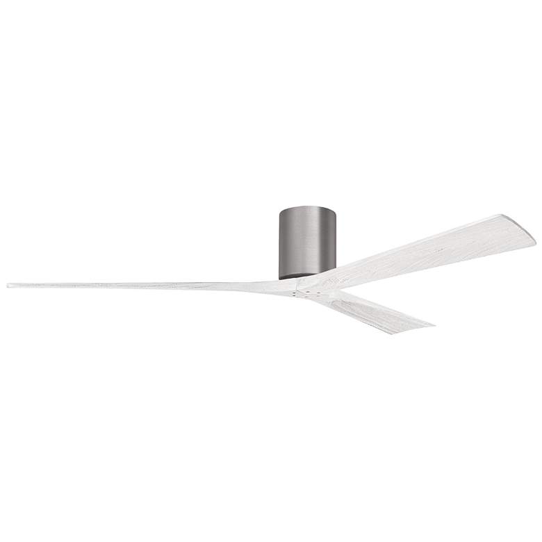 Image 1 Irene.3H 72"W 3 Blade Brushed Pewter Paddle Fan w/ Matte White Blades