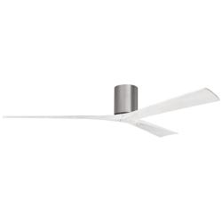 Irene.3H 72"W 3 Blade Brushed Pewter Paddle Fan w/ Matte White Blades