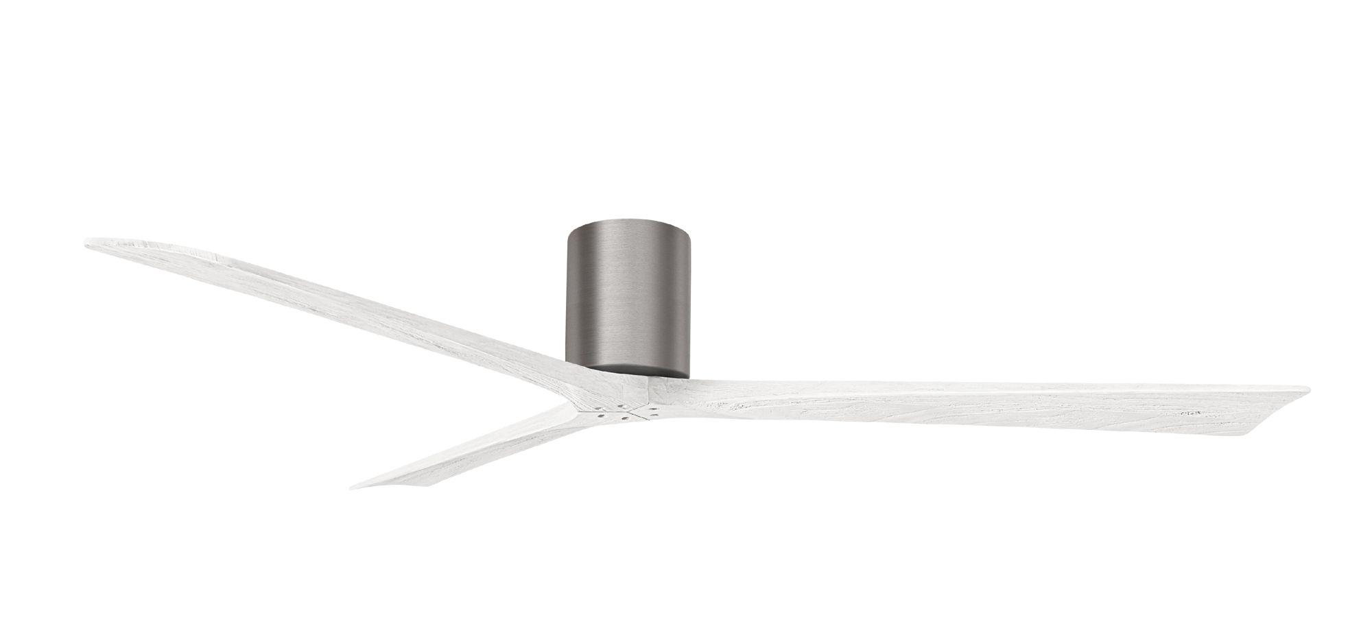 Image 2 Irene.3H 72"W 3 Blade Brushed Pewter Paddle Fan w/ Matte White Blades more views