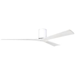 Irene.3H 72"W 3 Blade Gloss White Paddle Fan w/ Matte White Blades