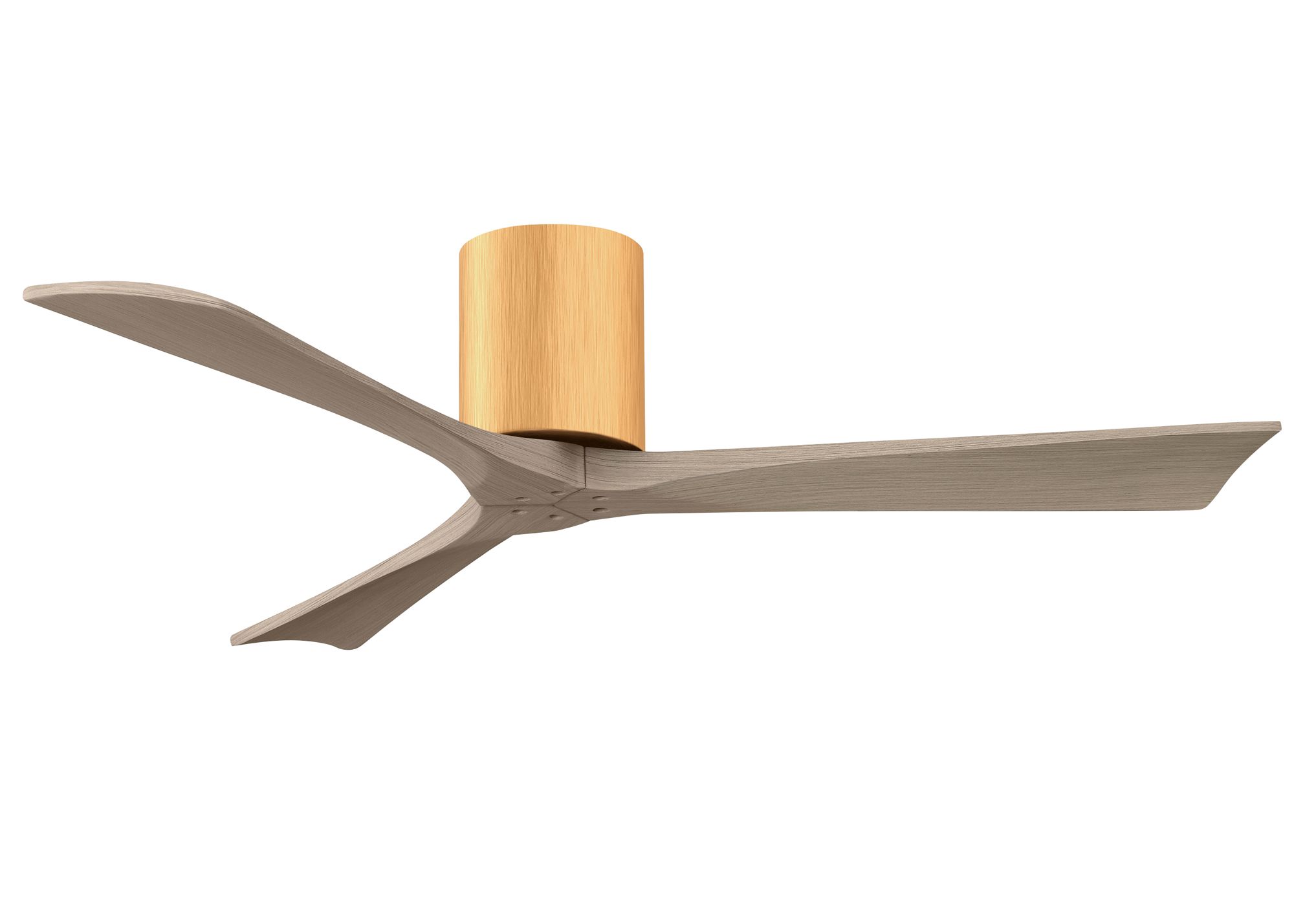 Image 2 Irene.3H 72"W 3 Blade Light Maple Paddle Fan w/ Gray Ash Tone Blades more views