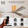 7_Irene.3H 72"W 3 Blade Light Maple Paddle Fan w/ Gray Ash Tone Blades more views