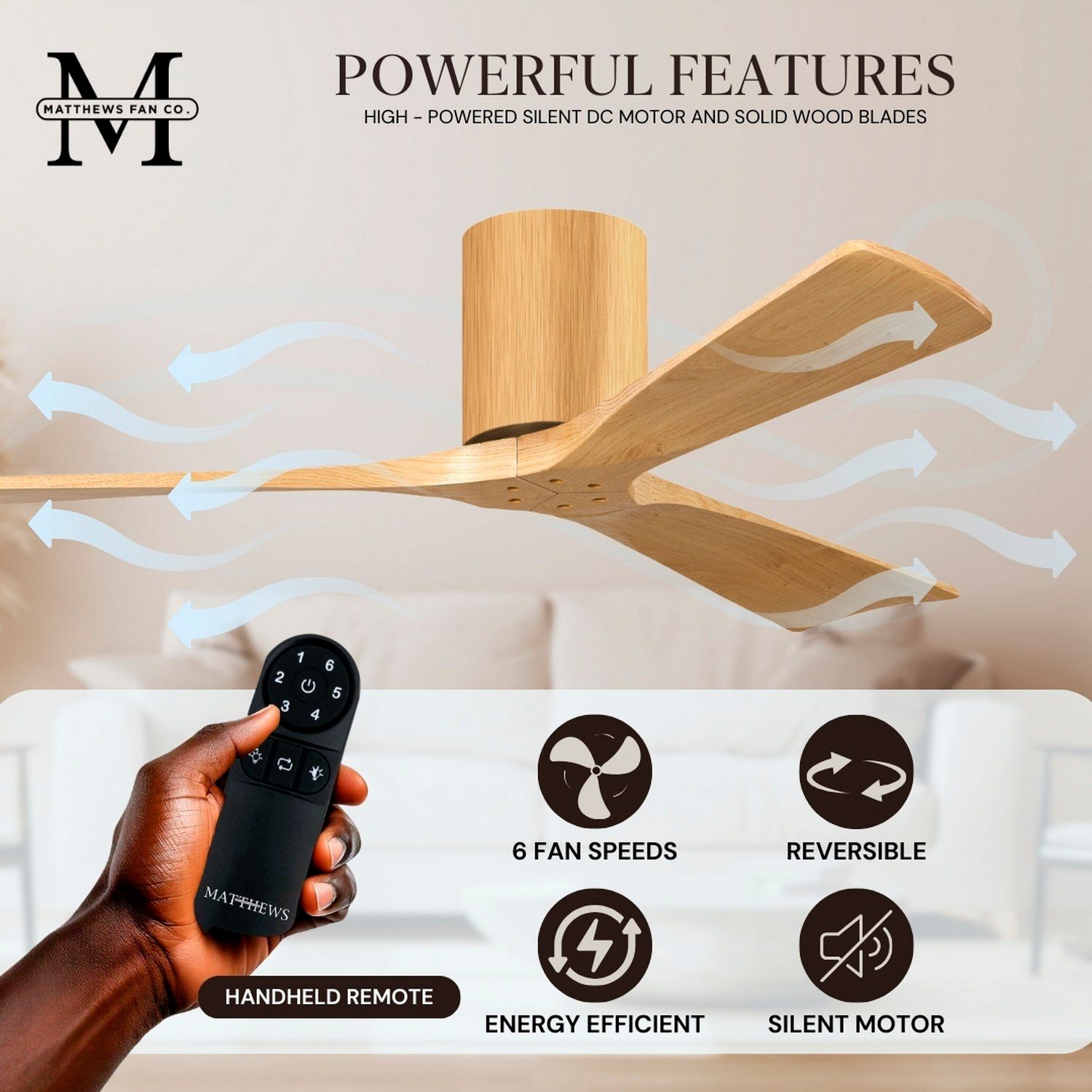 Image 7 Irene.3H 72"W 3 Blade Light Maple Paddle Fan w/ Light Maple Blades more views