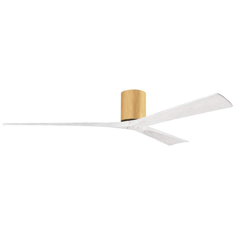 Image 1 Irene.3H 72"W 3 Blade Light Maple Paddle Fan w/ Matte White Blades