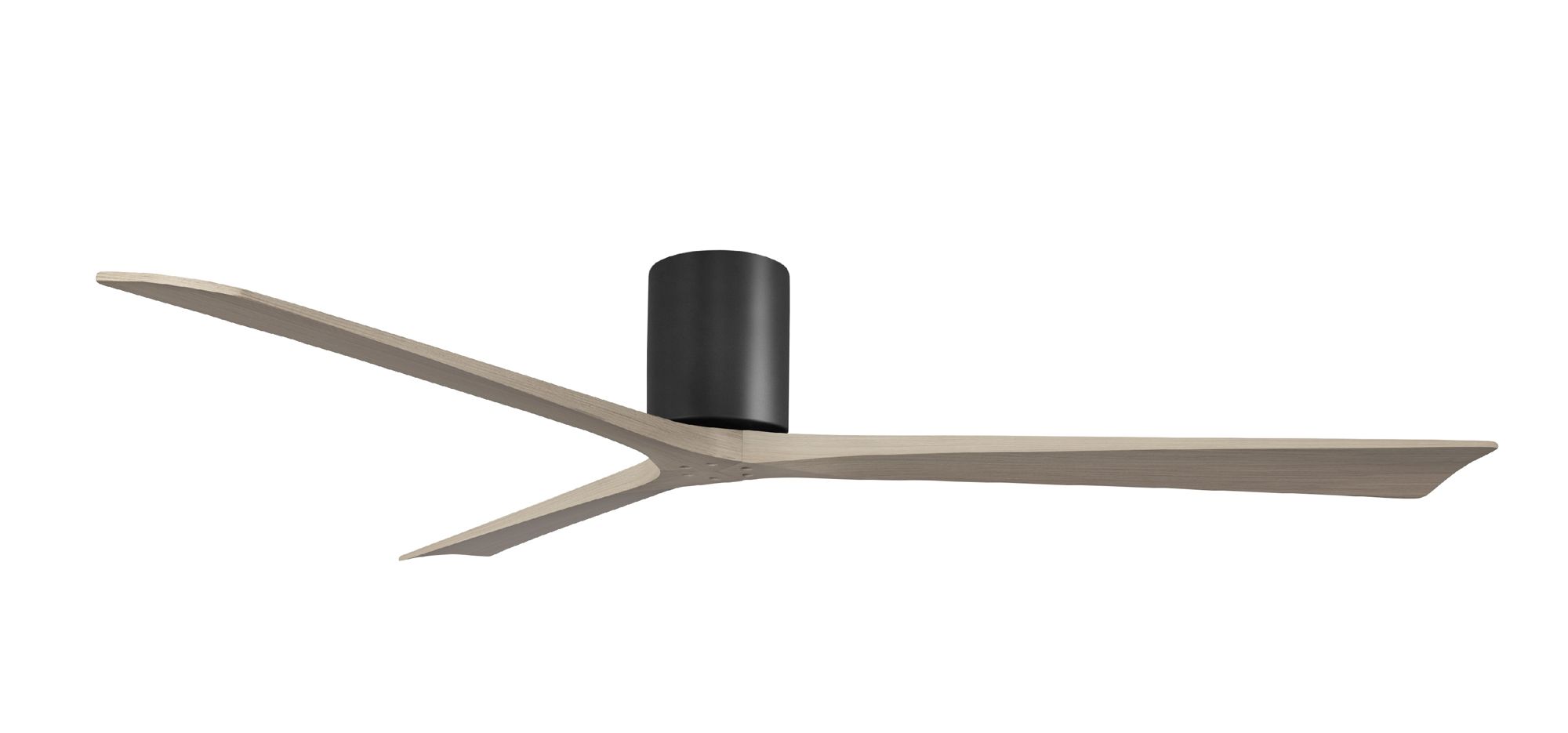 Image 2 Irene.3H 72"W 3 Blade Matte Black Paddle Fan w/ Gray Ash Tone Blades more views