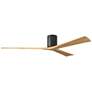 1_Irene.3H 72"W 3 Blade Matte Black Paddle Fan w/ Light Maple Blades