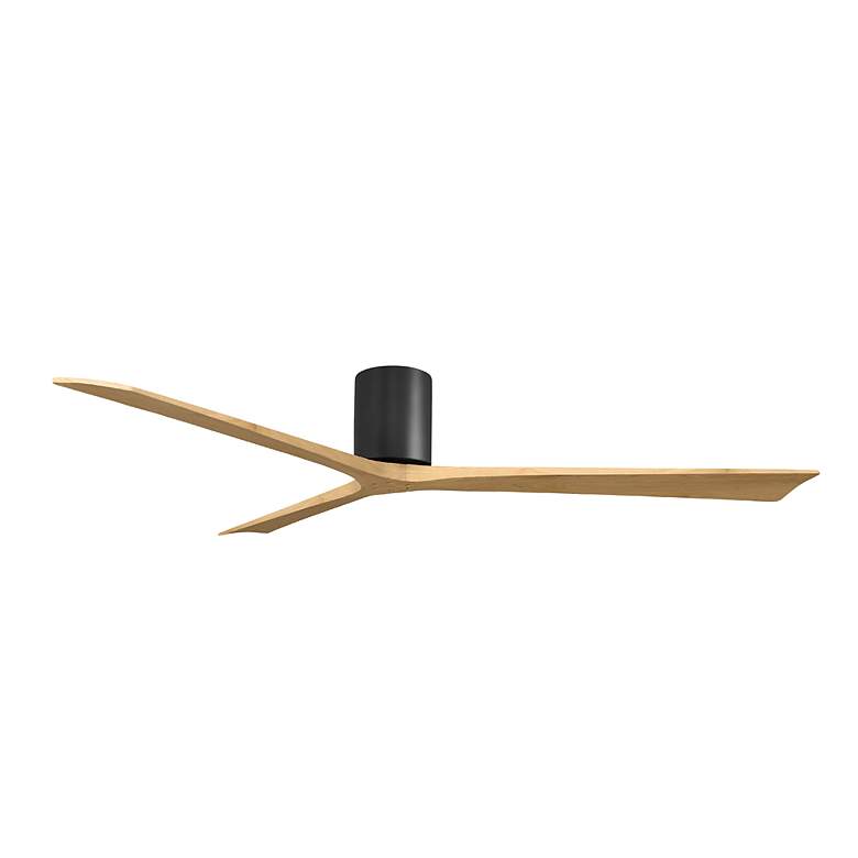 Image 2 Irene.3H 72"W 3 Blade Matte Black Paddle Fan w/ Light Maple Blades more views
