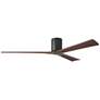 1_Irene.3H 72"W 3 Blade Matte Black Paddle Fan w/ Walnut Tone Blades