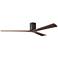 Irene.3H 72"W 3 Blade Matte Black Paddle Fan w/ Walnut Tone Blades