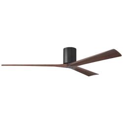 Irene.3H 72"W 3 Blade Matte Black Paddle Fan w/ Walnut Tone Blades